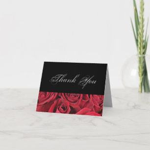 Tarjeta de agradecimiento de rosas rojas