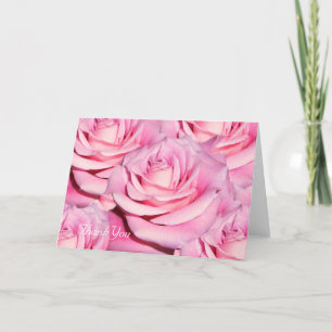 Tarjeta de agradecimiento de rosas rosadas