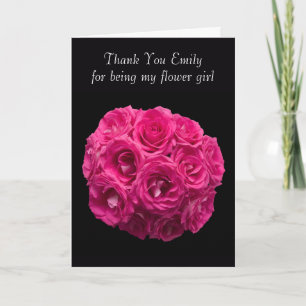 Tarjeta de agradecimiento de rosas rosadas persona