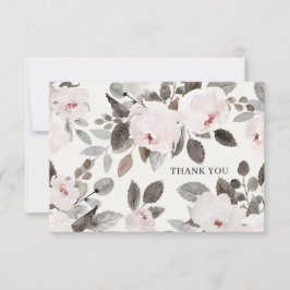 Tarjeta de agradecimiento de rosas rosadas querida