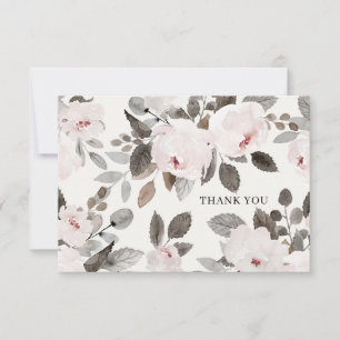 Tarjeta de agradecimiento de rosas rosadas querida