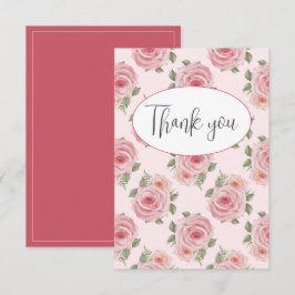 Tarjeta de agradecimiento de rosas rosas rosas pla