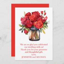 Tarjeta de agradecimiento de Roses Rojos