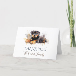 Tarjeta de agradecimiento de Rottweiler Watercolor
