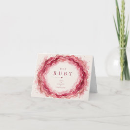 Tarjeta de agradecimiento de rubí, piedra de nacim