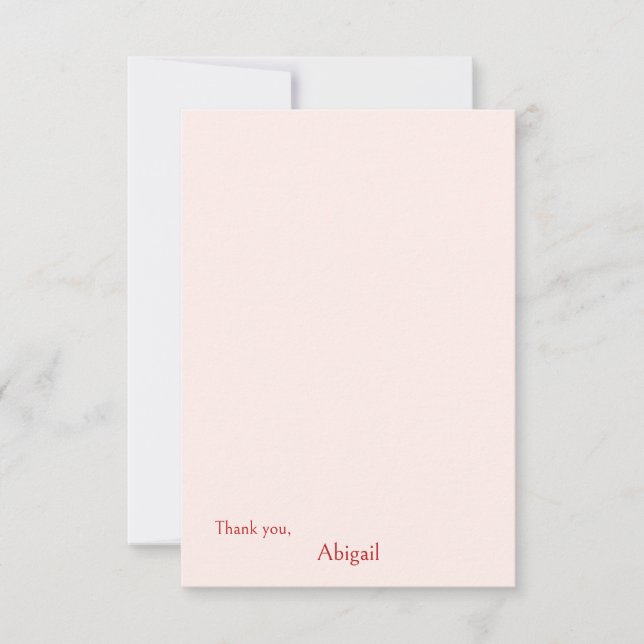 Tarjeta de agradecimiento de Rubor Baby Shower (Anverso)