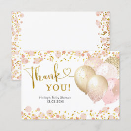 Tarjeta de agradecimiento de Rubor Balloon Baby Sh