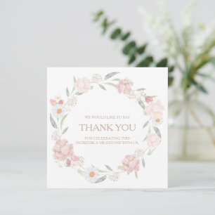 Tarjeta de agradecimiento de Rubor Floral Baby Sho