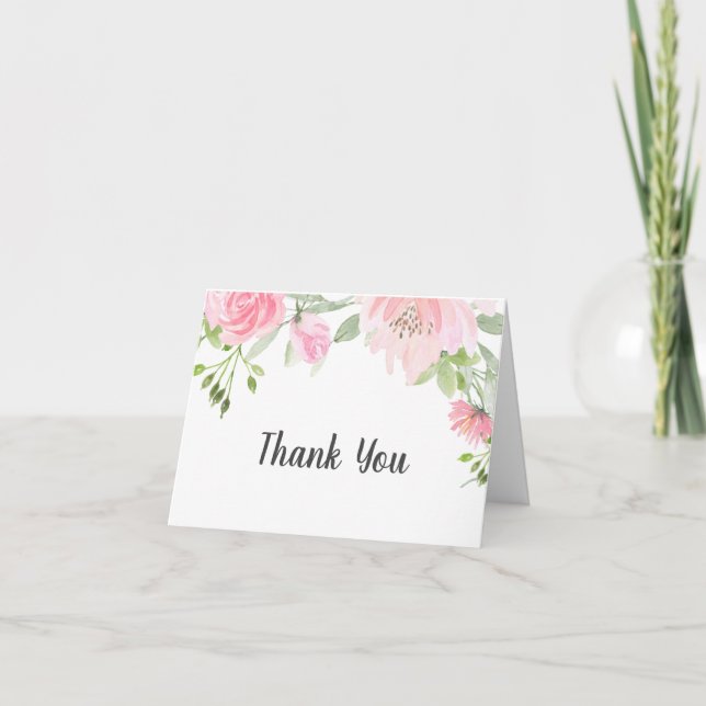 Tarjeta de agradecimiento de Rubor Peonies Baby Sh (Anverso)