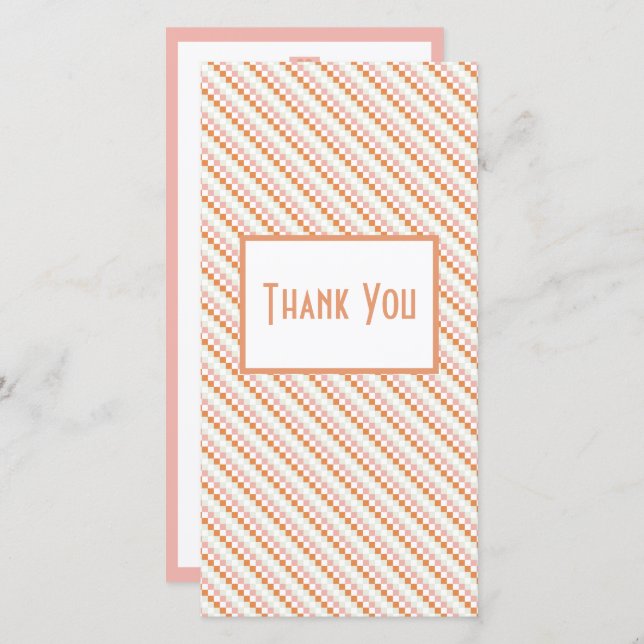 Tarjeta de agradecimiento de Rubor Pink and Naranj (Anverso / Reverso)