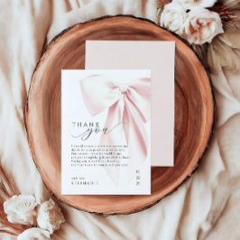 Tarjeta de agradecimiento de Rubor Pink Bow Baby S