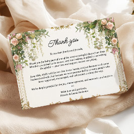 Tarjeta de agradecimiento de Rubor Rosa Floral & G