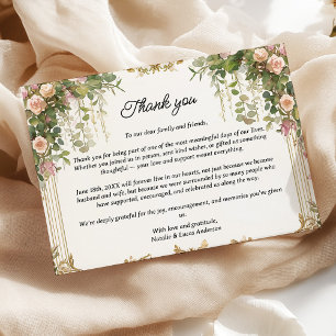 Tarjeta de agradecimiento de Rubor Rosa Floral & G