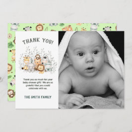 Tarjeta de agradecimiento de Safari Animals Baby S