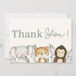 Tarjeta de agradecimiento de Safari Jungle Boy Bab