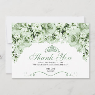 Tarjeta de agradecimiento de Sage Green Floral Qui