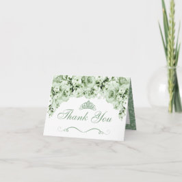 Tarjeta de agradecimiento de Sage Green Floral Qui