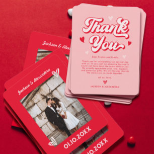 Tarjeta de agradecimiento de San Valentín Boda roj