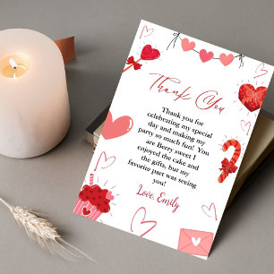 Tarjeta de agradecimiento de San Valentín de coraz