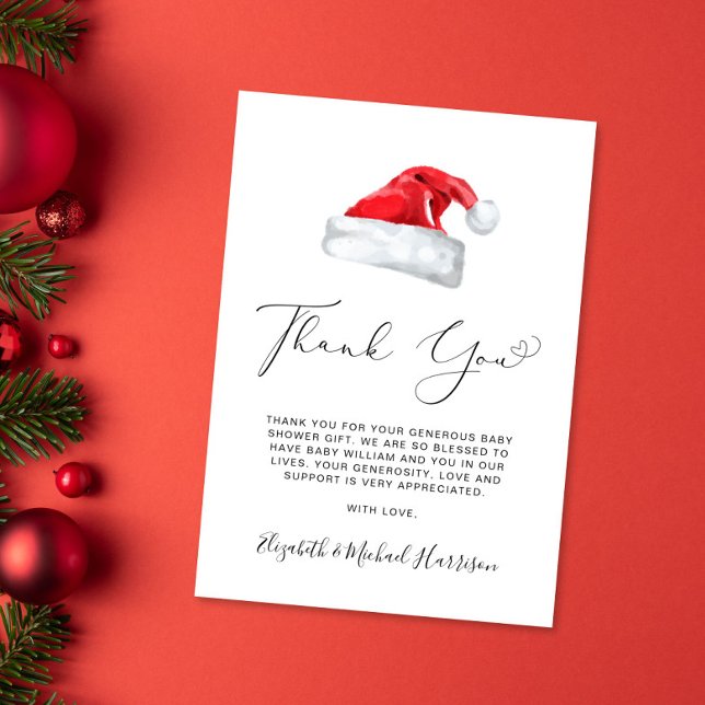 Tarjeta de agradecimiento de Santa Baby Shower (Subido por el creador)