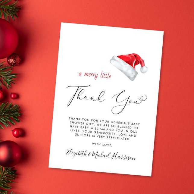 Tarjeta de agradecimiento de Santa Baby Shower (Subido por el creador)