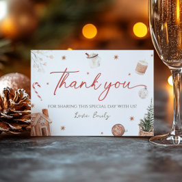 Tarjeta de agradecimiento de Santa Baby Shower