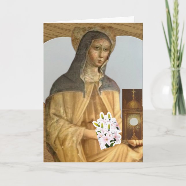 Tarjeta de agradecimiento de Santa Clara de Asís (Anverso)
