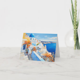 Tarjeta de agradecimiento de Santorini Grecia Medi