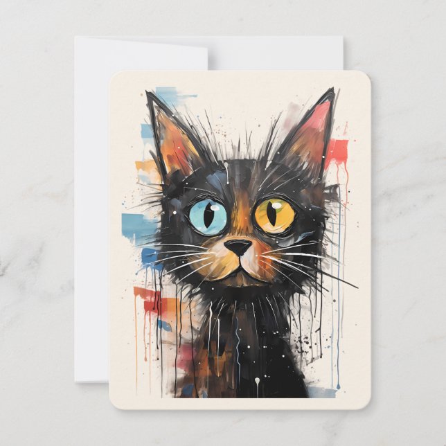 Tarjeta de agradecimiento de Scruffy Cute Cat (Anverso)