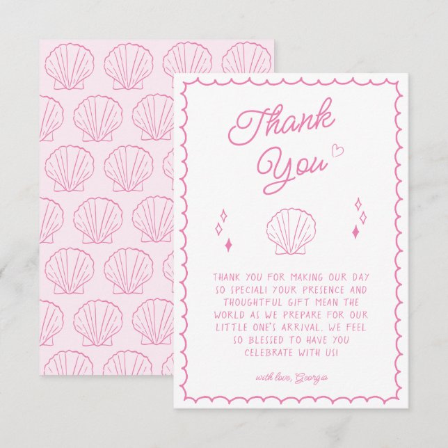 Tarjeta de agradecimiento de Sea You Pronto Baby S (Anverso / Reverso)