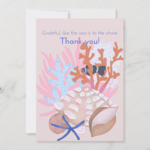 Tarjeta de agradecimiento de Seashells