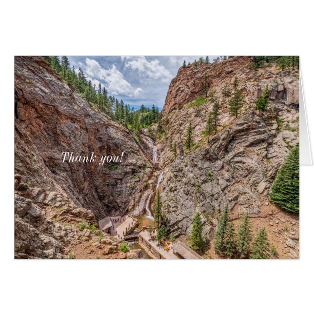 Tarjeta de agradecimiento de Seven Falls Colorado (Anverso (Horizontal))
