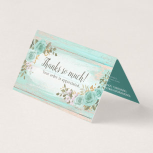 Tarjeta de agradecimiento de Shabby Chic Floral Ru