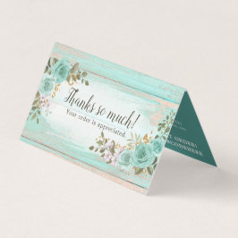 Tarjeta de agradecimiento de Shabby Chic Floral Ru