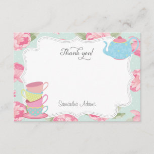 Tarjeta de agradecimiento de Shabby Chic Tea Fiest
