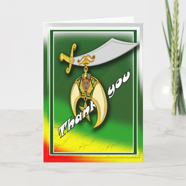 Tarjeta de agradecimiento de Shriner (Anverso)
