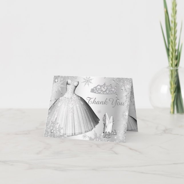 Tarjeta de agradecimiento de Silver Sparkle Vress  (Anverso)