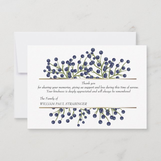 Tarjeta de agradecimiento de simpatía (Anverso)