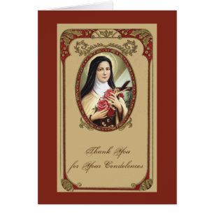 Tarjeta de agradecimiento de simpatía católica de