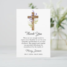 Tarjeta de agradecimiento de simpatía Cruz de lava