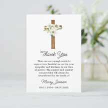 Tarjeta de agradecimiento de simpatía de Lily Cros