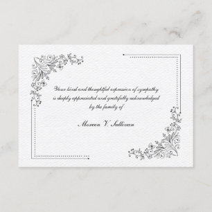 Tarjeta de agradecimiento de simpatía floral delic