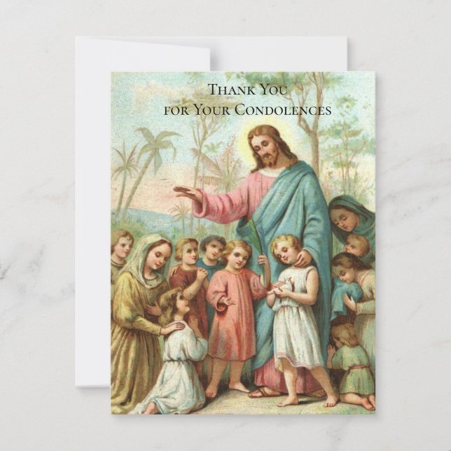 Tarjeta de agradecimiento de simpatía funeral de J (Anverso)