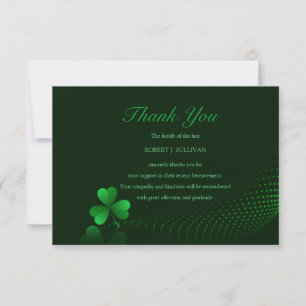 Tarjeta de agradecimiento de simpatía irlandesa