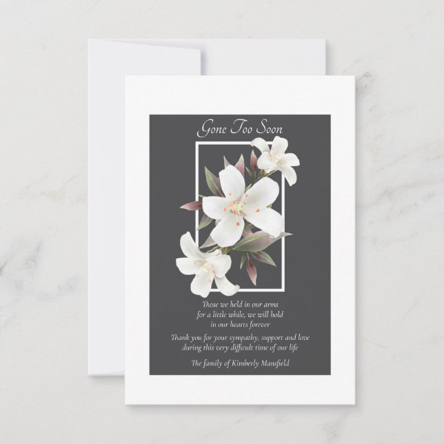 Tarjeta de agradecimiento de simpatía muy pronto (Anverso)