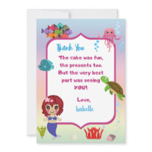 Tarjeta de agradecimiento de sirena