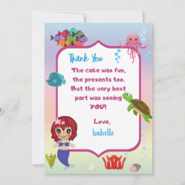 Tarjeta de agradecimiento de sirena