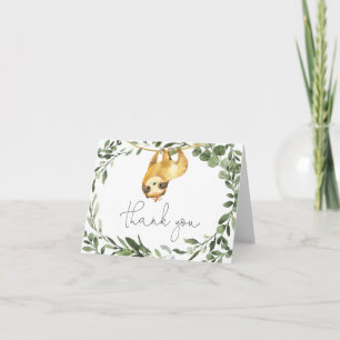 Tarjeta de agradecimiento de Sloth Baby Shower