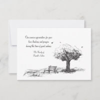 Tarjeta de agradecimiento de solidaridad de banco 