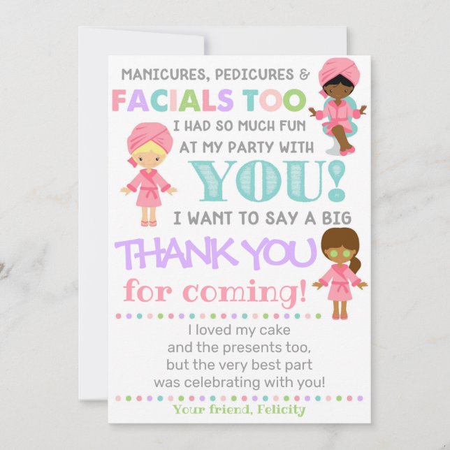 Tarjeta de agradecimiento de Spa | Cumpleaños De S (Anverso)